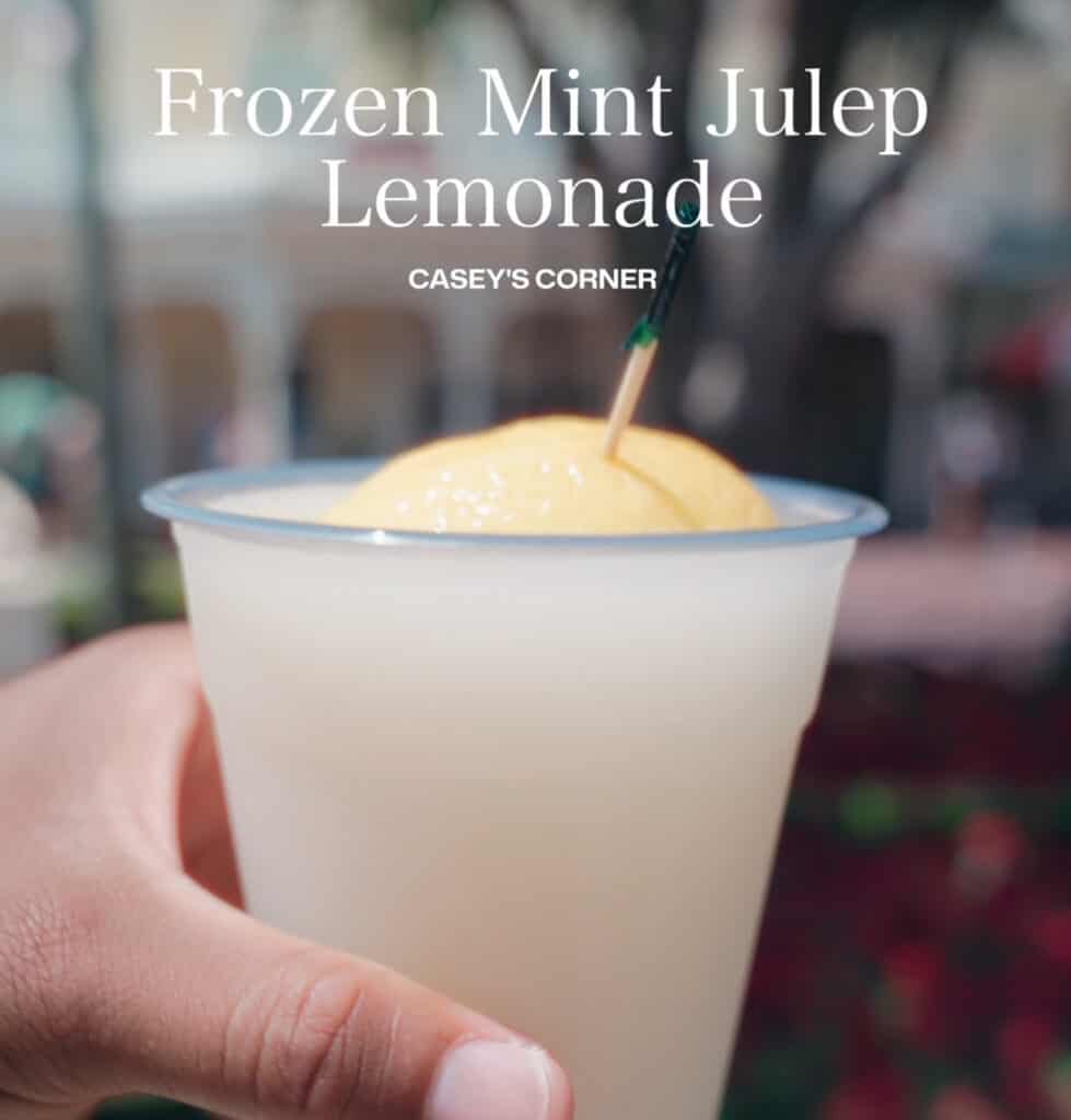 frozen mint julep lemonade from casey's corner magic kingdom